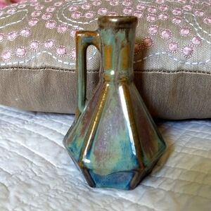 Antique P. Garnier Enghien French Denbac Pottery Miniature Art Liqueur Bottle